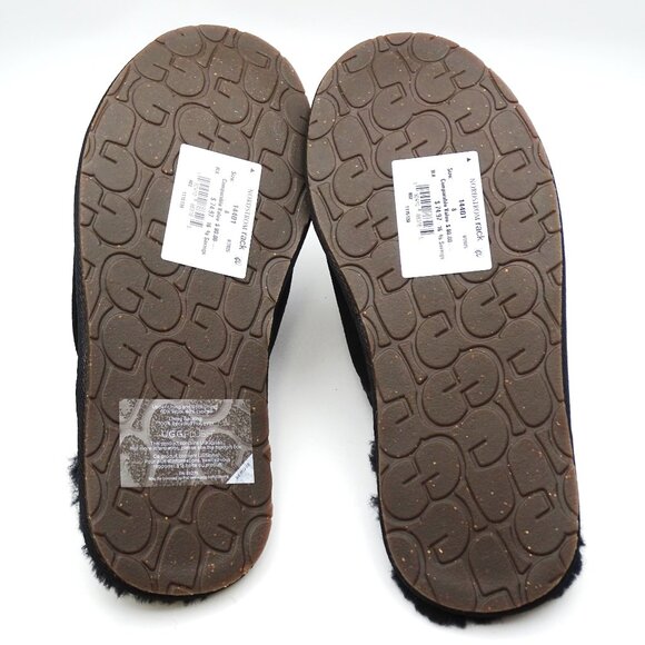 UGG Australia Pearle Cozy Genuine Shearling Scuff Slippers In Black Sz 8 - Picture 7 of 7